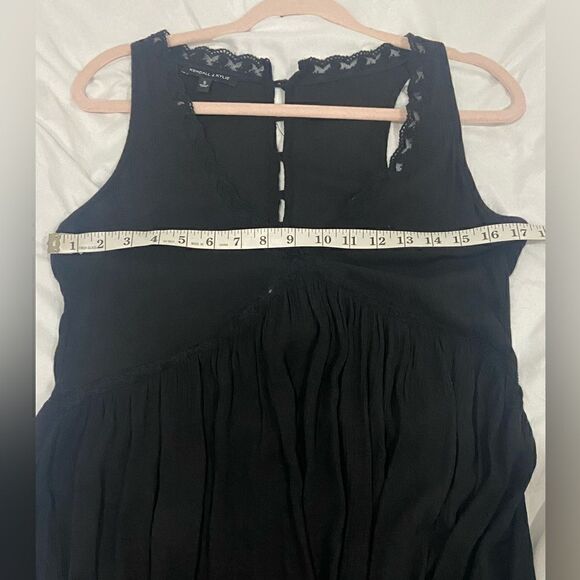 Kendall and Kylie pleated lace sleeveless black mini dress or top size S - Picture 10 of 12